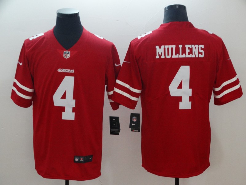 Men's San Francisco 49ers Nick Mullens #4 Red Jersey